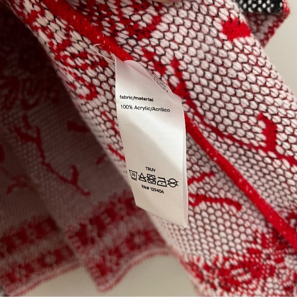 NWOT VENUS Red and Black Stripe and Floral Print Long Sleeve Sweater Swing Dress - Picture 6 of 6